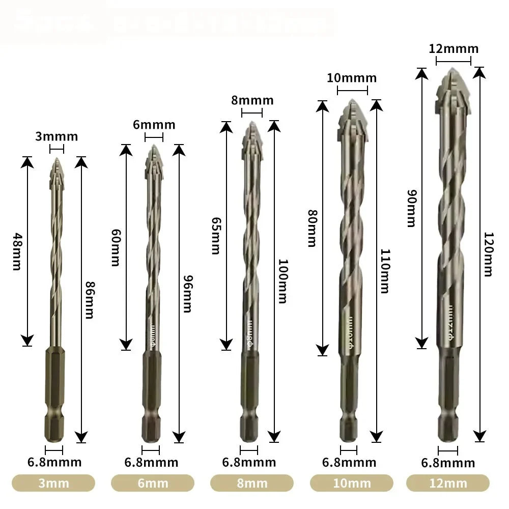 ดอกสว่านเคลือบไททาเนียมประสิทธิภาพสูง 5 ชิ้น