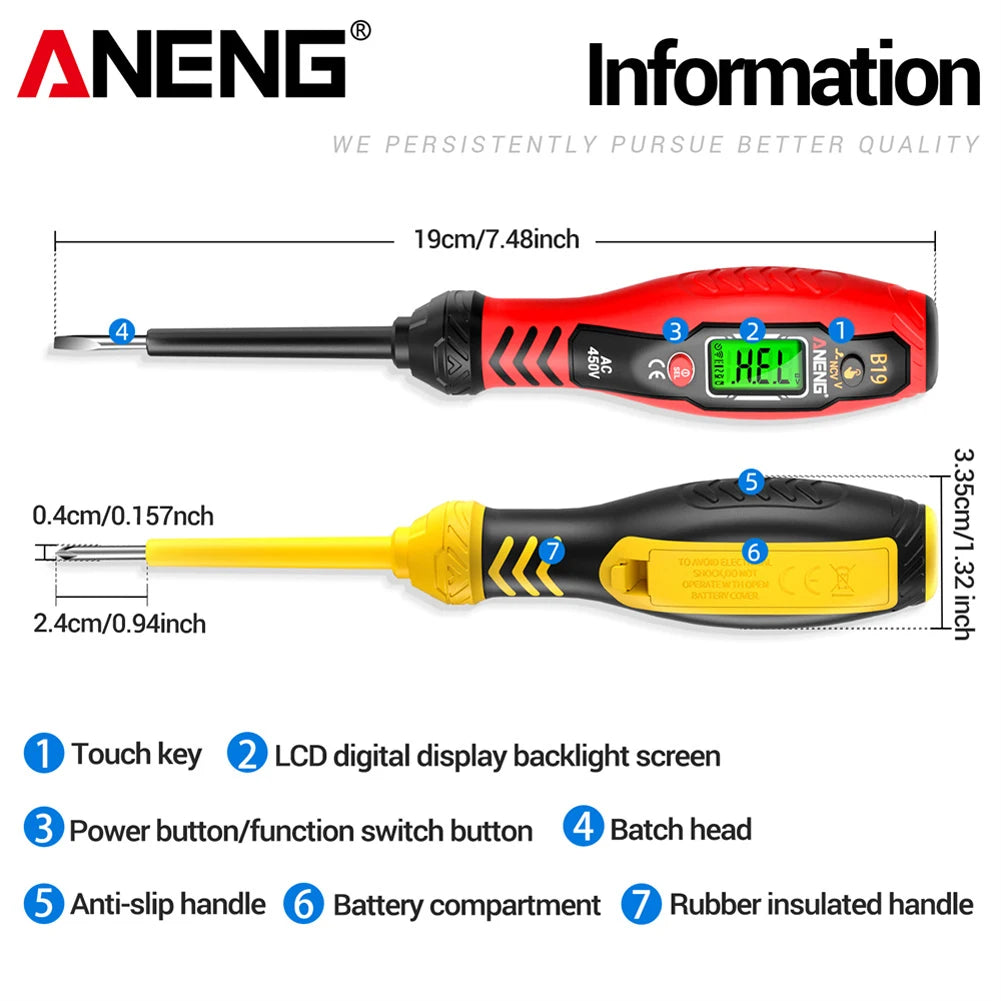 ปากกาทดสอบแรงดันไฟฟ้าแบบไม่สัมผัส – 30-1000V, สัญญาณเตือนแบบ Buzzer, ตัวค้นหาจุดขัดข้อง