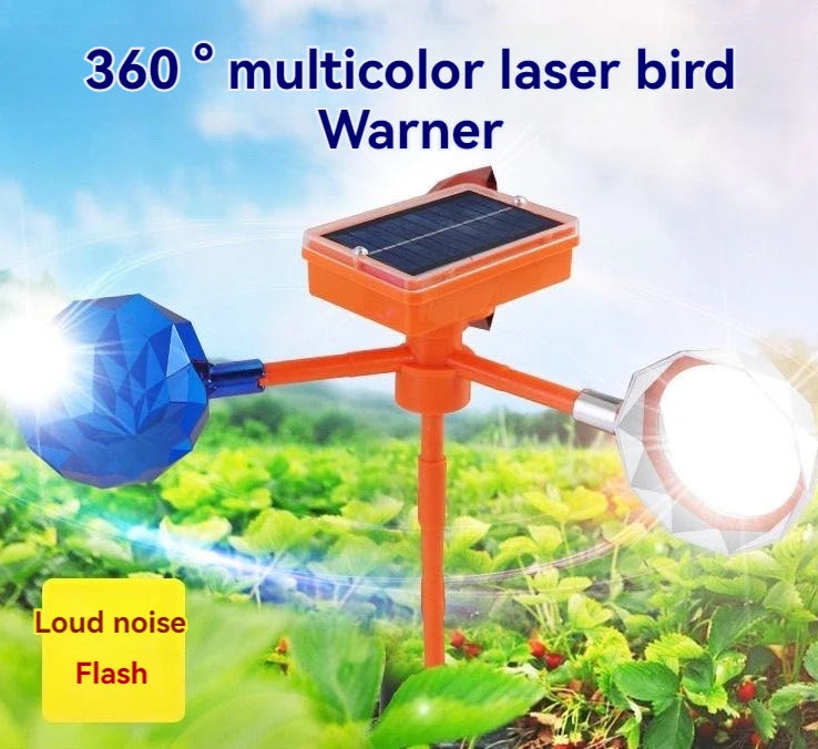 Solar Wind-Powered 360° Bird & Rat Repeller with Reflective & Sound